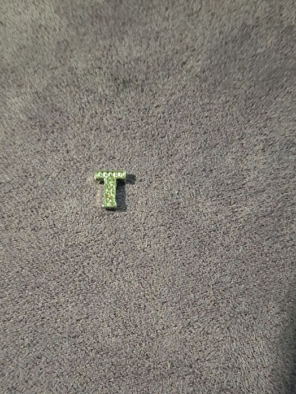 Tau Charm with Rhinestones For Floating Lockets